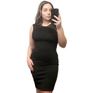 Black Dress with Mesh Details